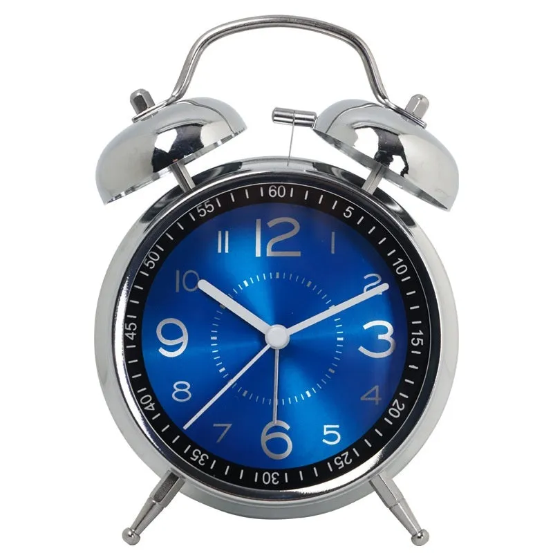 Mute creative luminous pointer quartz clock metal shell 5.5cm thick green colour