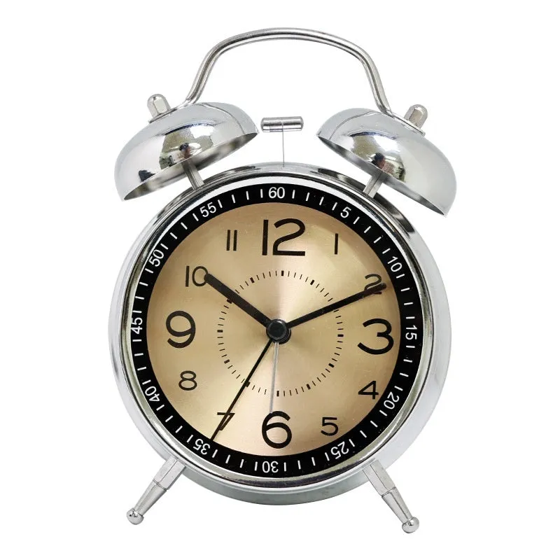 Mute creative luminous pointer quartz clock metal shell 5.5cm thick green colour