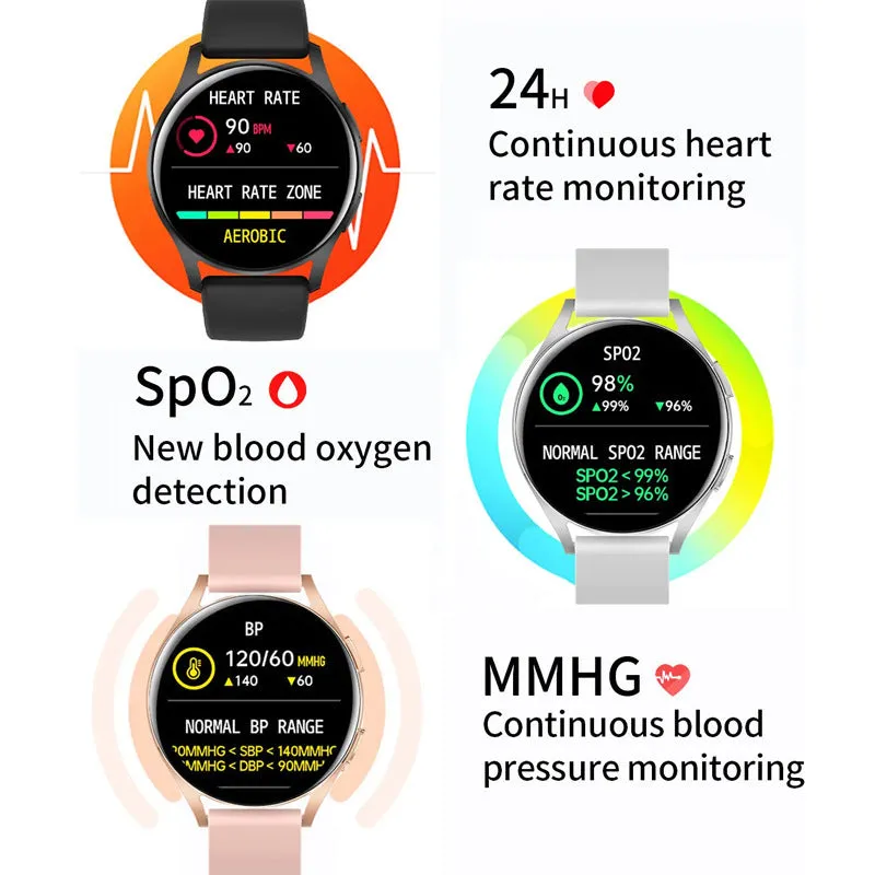 Smart sports watch with Bluetooth call and heart rate monitoring in black, pink, and silver colour options, silicone strap, TFT screen