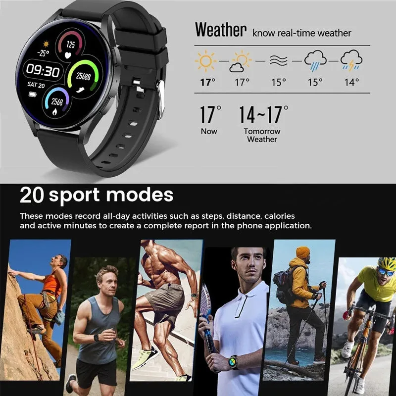 Smart sports watch with Bluetooth call and heart rate monitoring in black, pink, and silver colour options, silicone strap, TFT screen