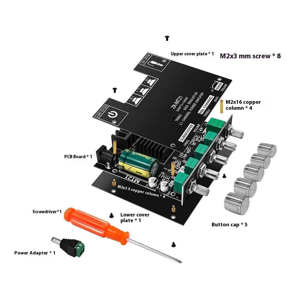 MT21 Bluetooth digital amplifier board for subwoofer with Type 13 specification