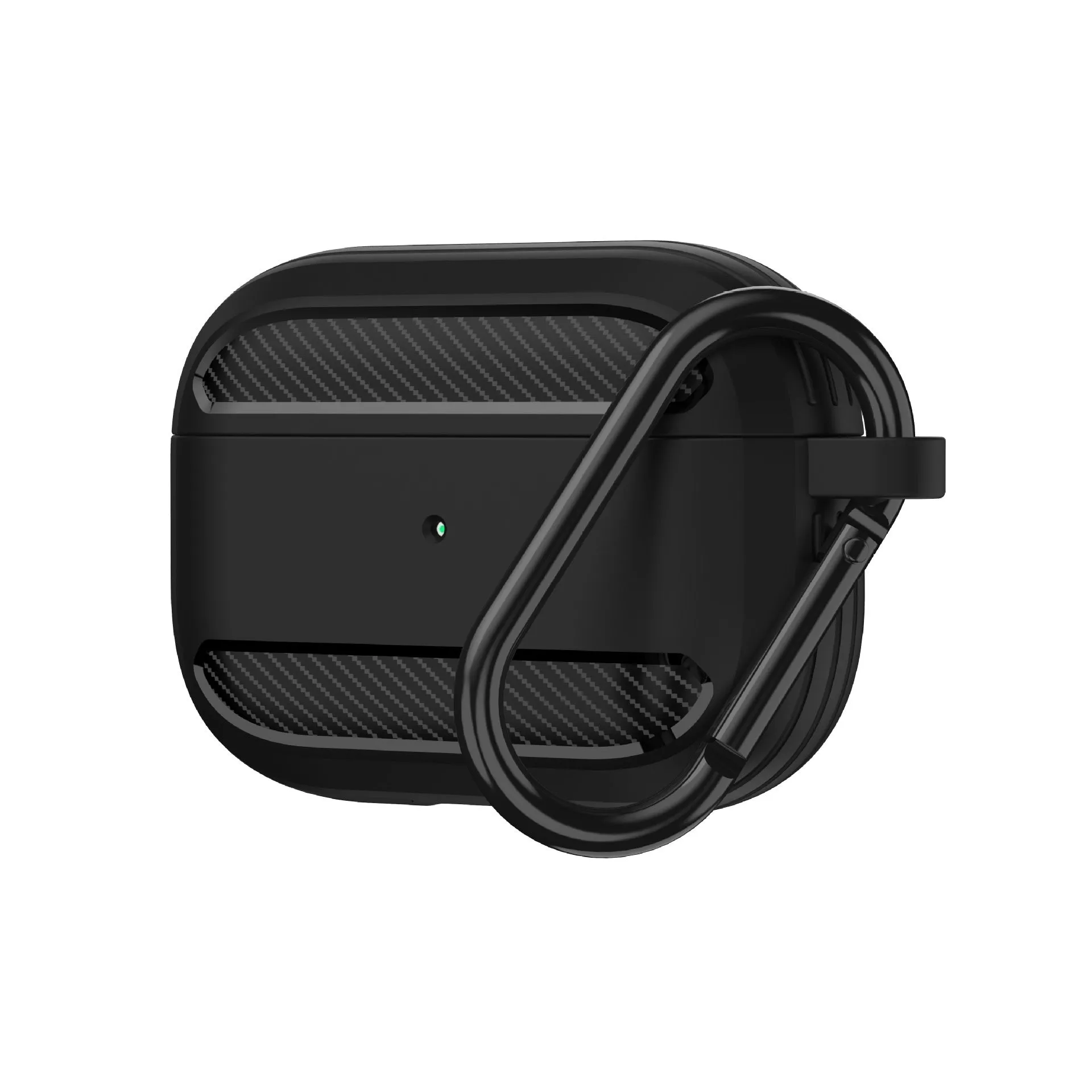 Carbon fibre patterned TPU protective case for AirPods in apple green colour