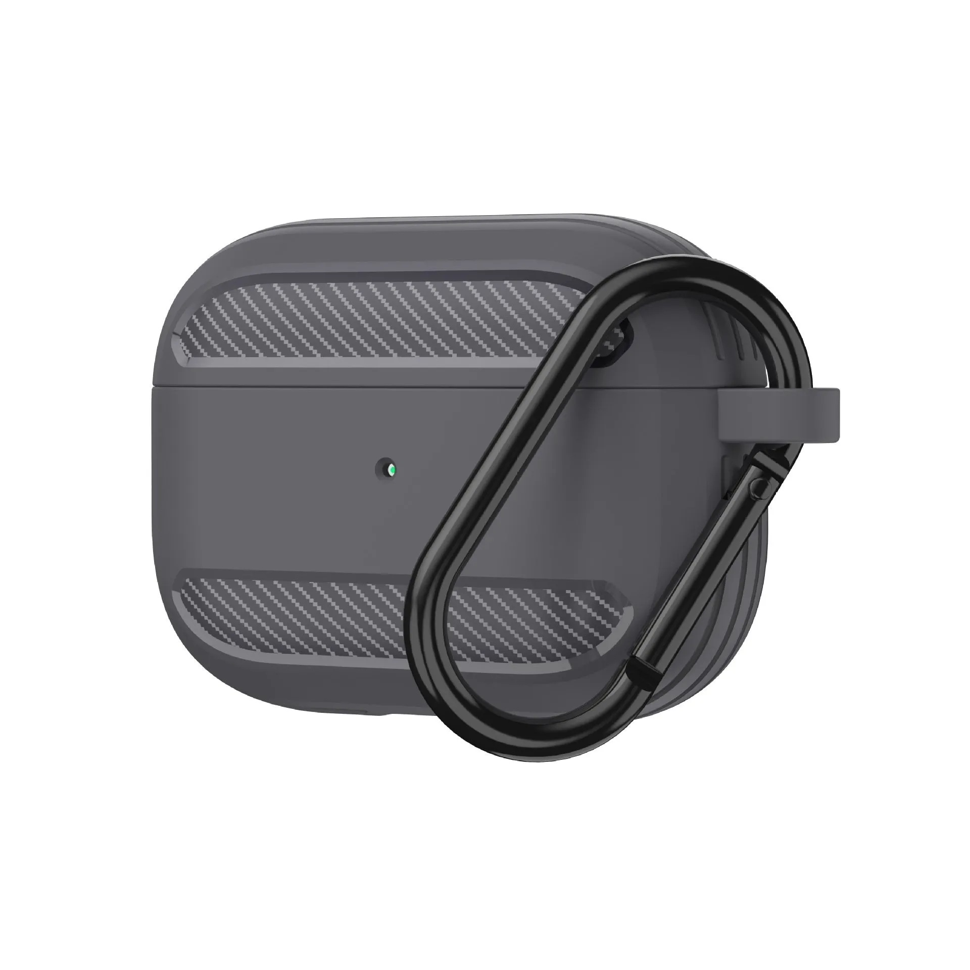 Carbon fibre patterned TPU protective case for AirPods in apple green colour