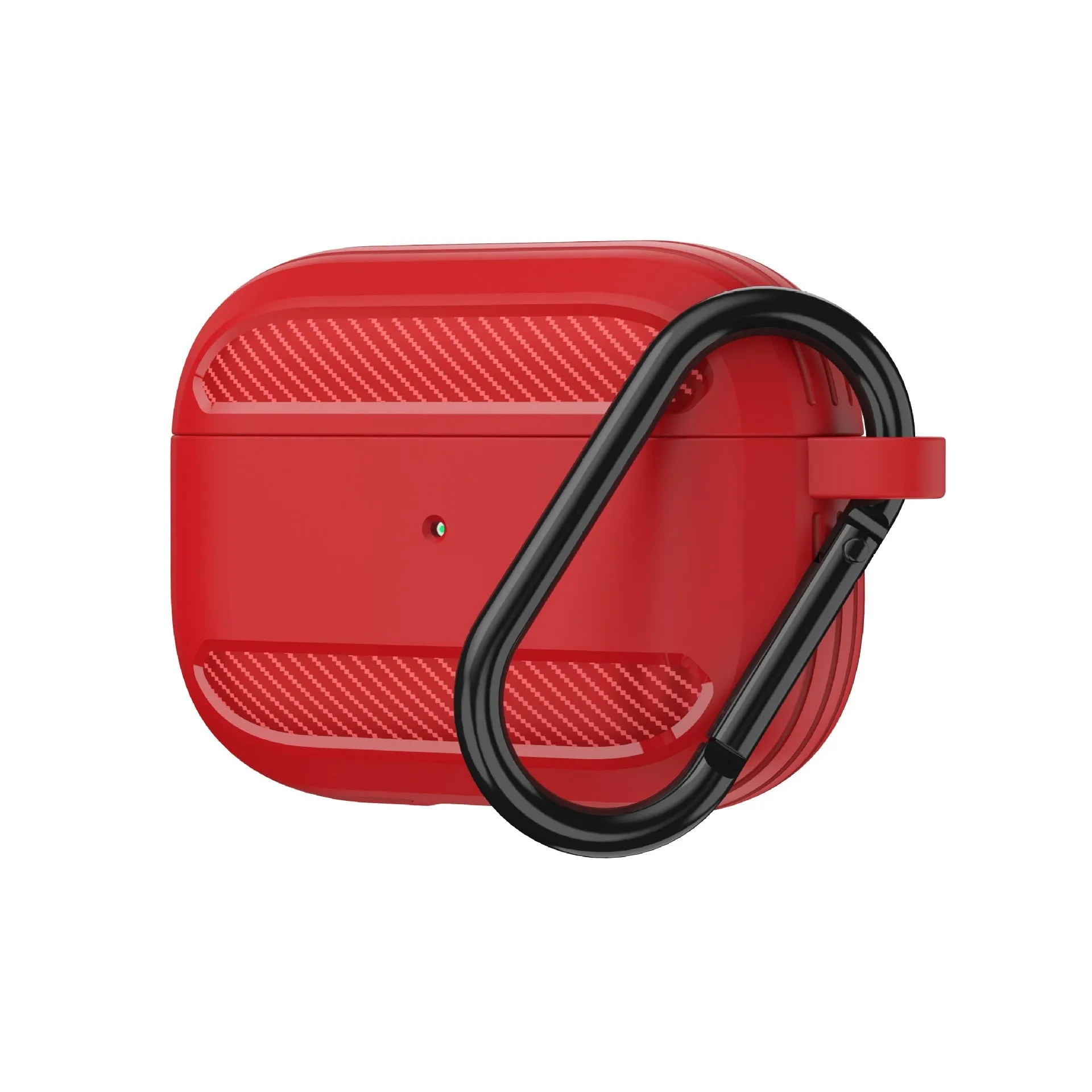Carbon fibre patterned TPU protective case for AirPods in apple green colour