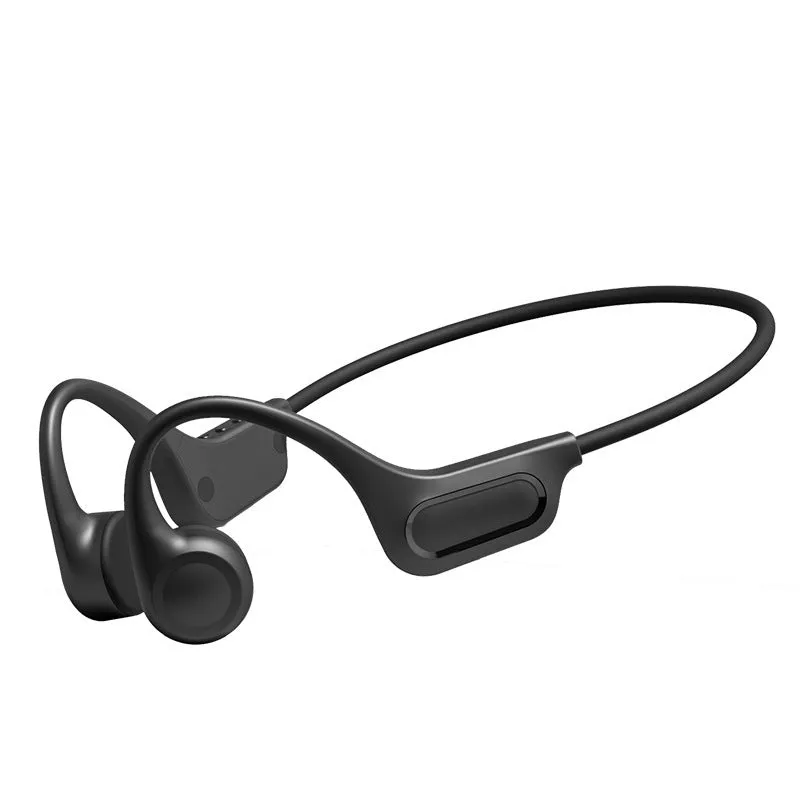 Beige orange bone conduction Bluetooth headset with ear hook design and 32G memory