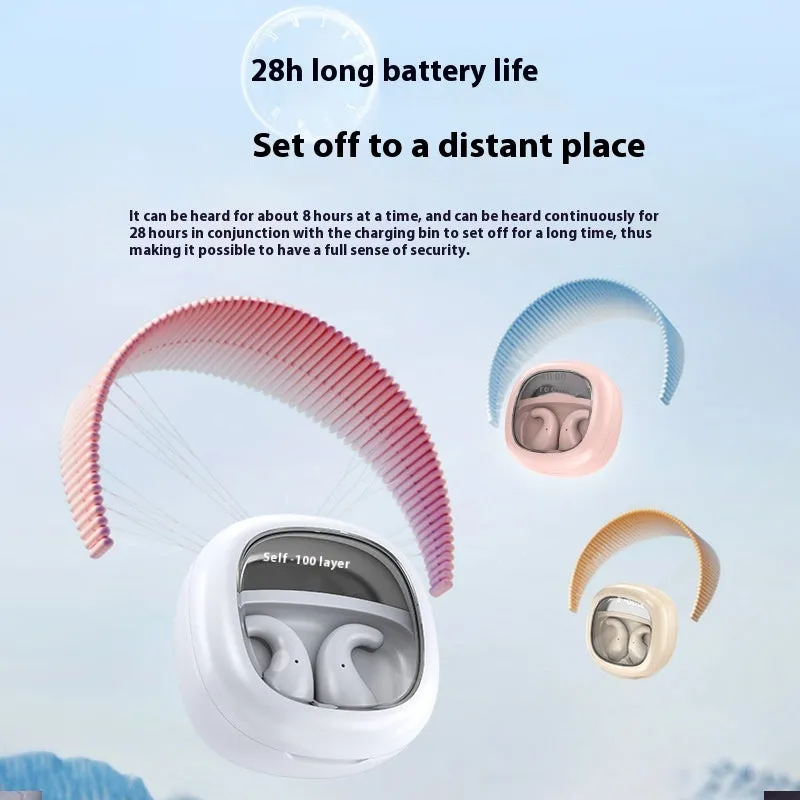 TWS Bluetooth headset earplug style with digital display screen in black colour