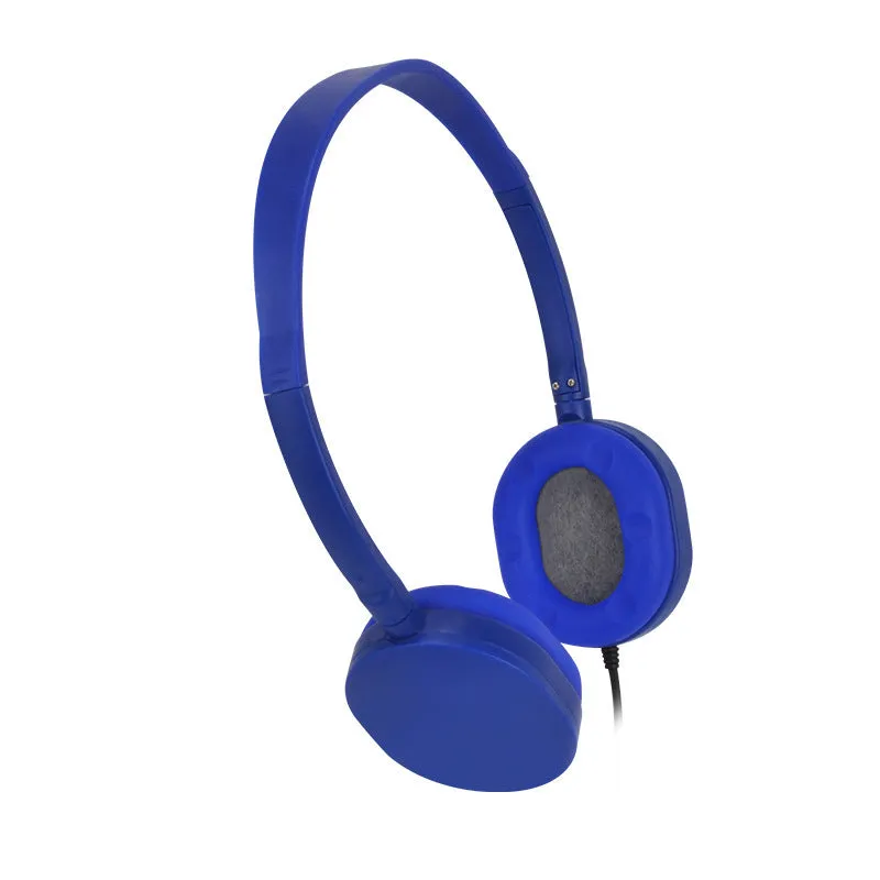 Home Fashion simple solid colour headset, black wired over-ear headphones with retro style, 1.2m cable and 3.5mm plug
