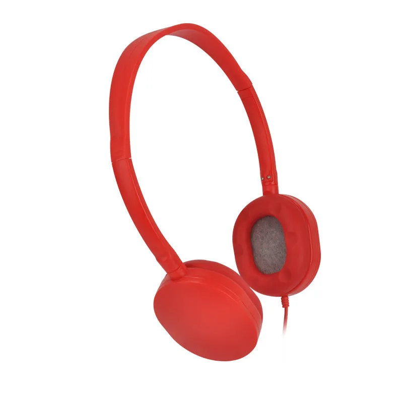 Home Fashion simple solid colour headset, black wired over-ear headphones with retro style, 1.2m cable and 3.5mm plug