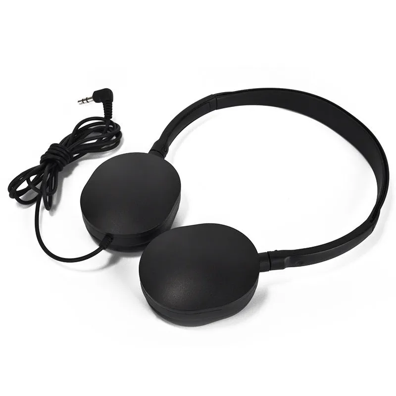 Home Fashion simple solid colour headset, black wired over-ear headphones with retro style, 1.2m cable and 3.5mm plug