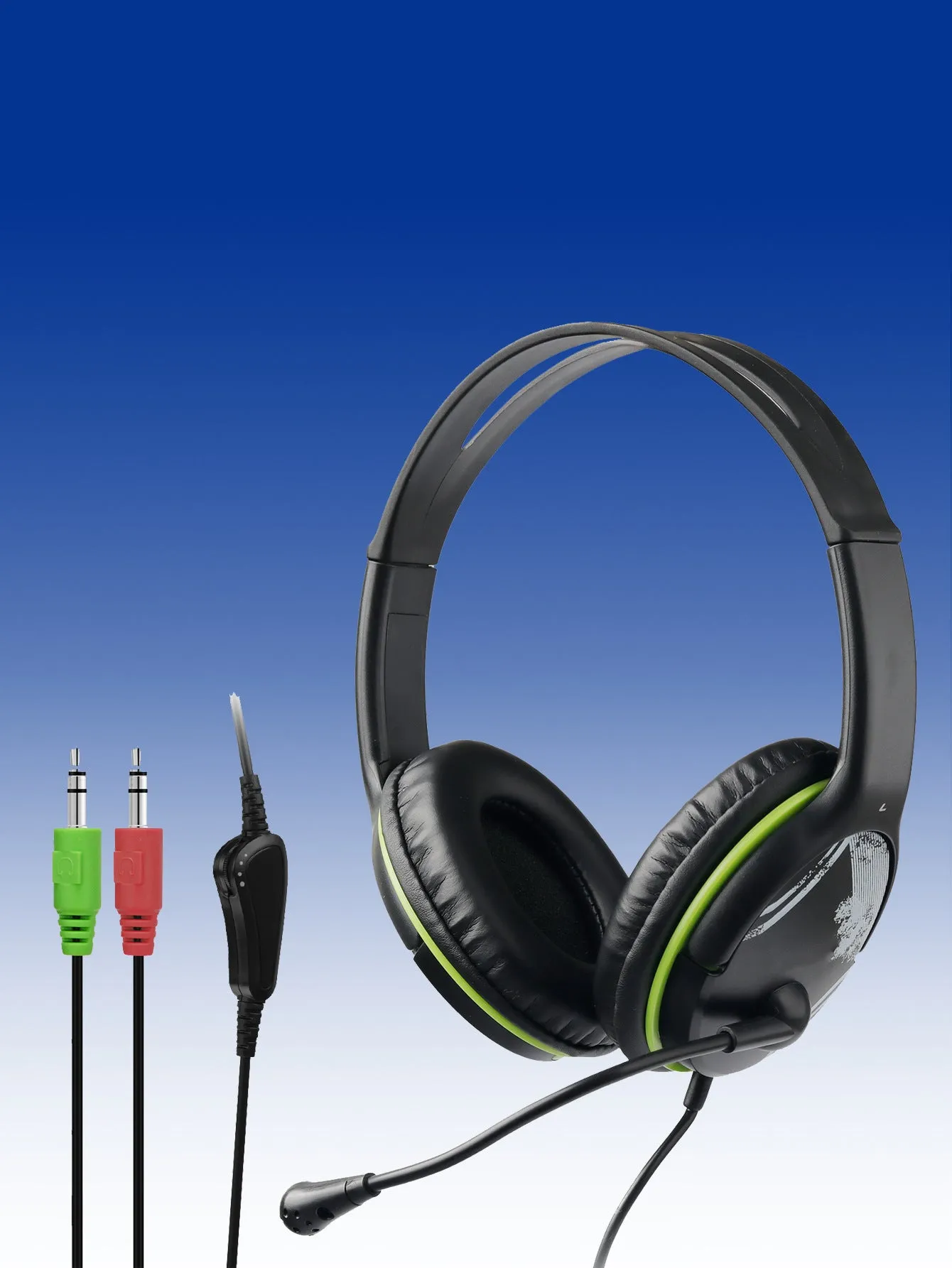 Wired PC headset with headband, 40mm speakers, black colour, PU earmuffs
