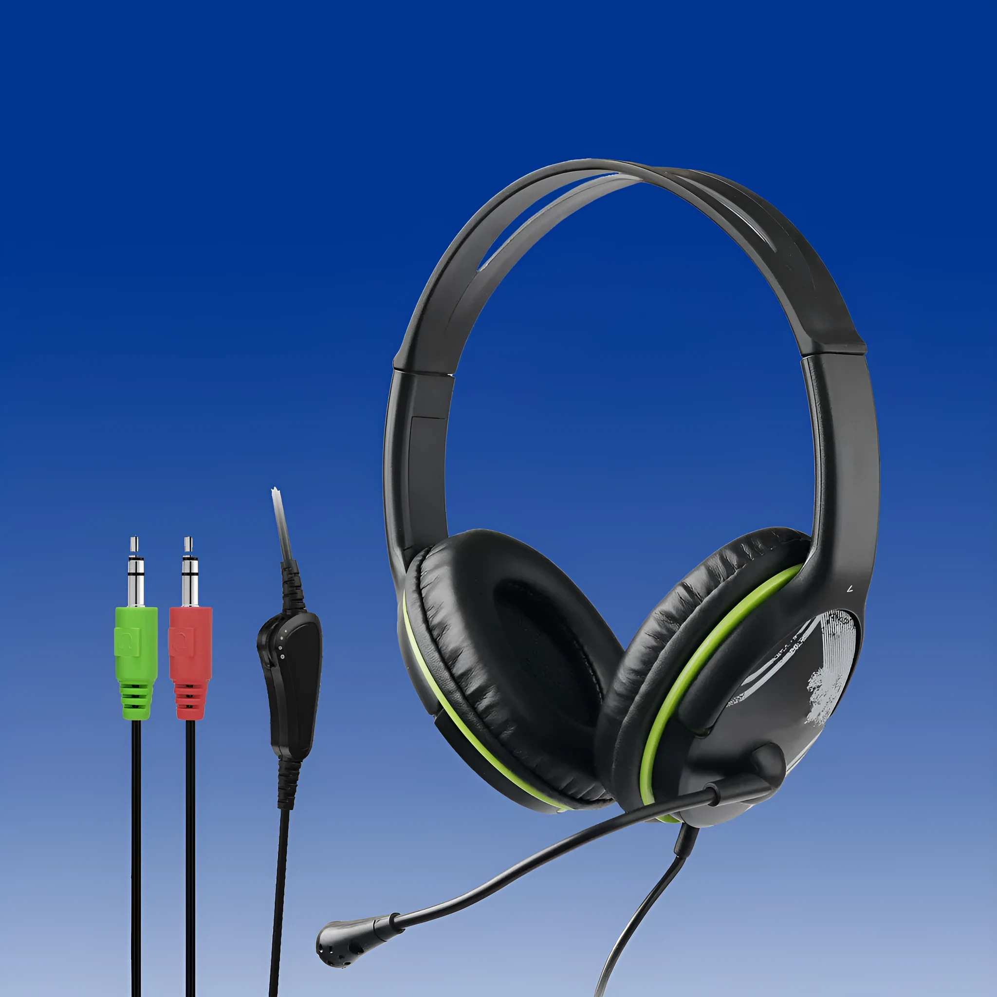 Wired PC headset with headband, 40mm speakers, black colour, PU earmuffs