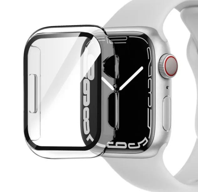 PC tempered film watch case protector in multiple colours and sizes for smartwatch protection