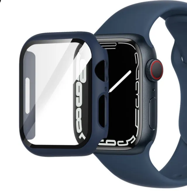PC tempered film watch case protector in multiple colours and sizes for smartwatch protection