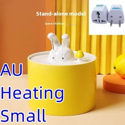 Ceramic automatic water dispenser for cats and dogs, rabbit white colour with circulating water