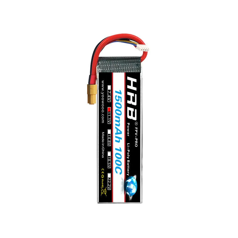 HRB 3000mAh 60C 2S lithium battery with EC5 plug for UAV