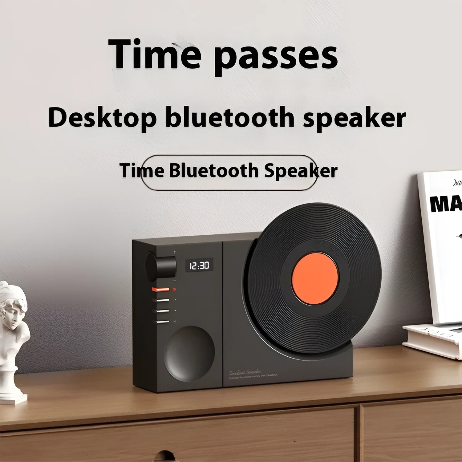 Mini portable Bluetooth speaker in Obsidian Black colour with included gift bag and greeting card