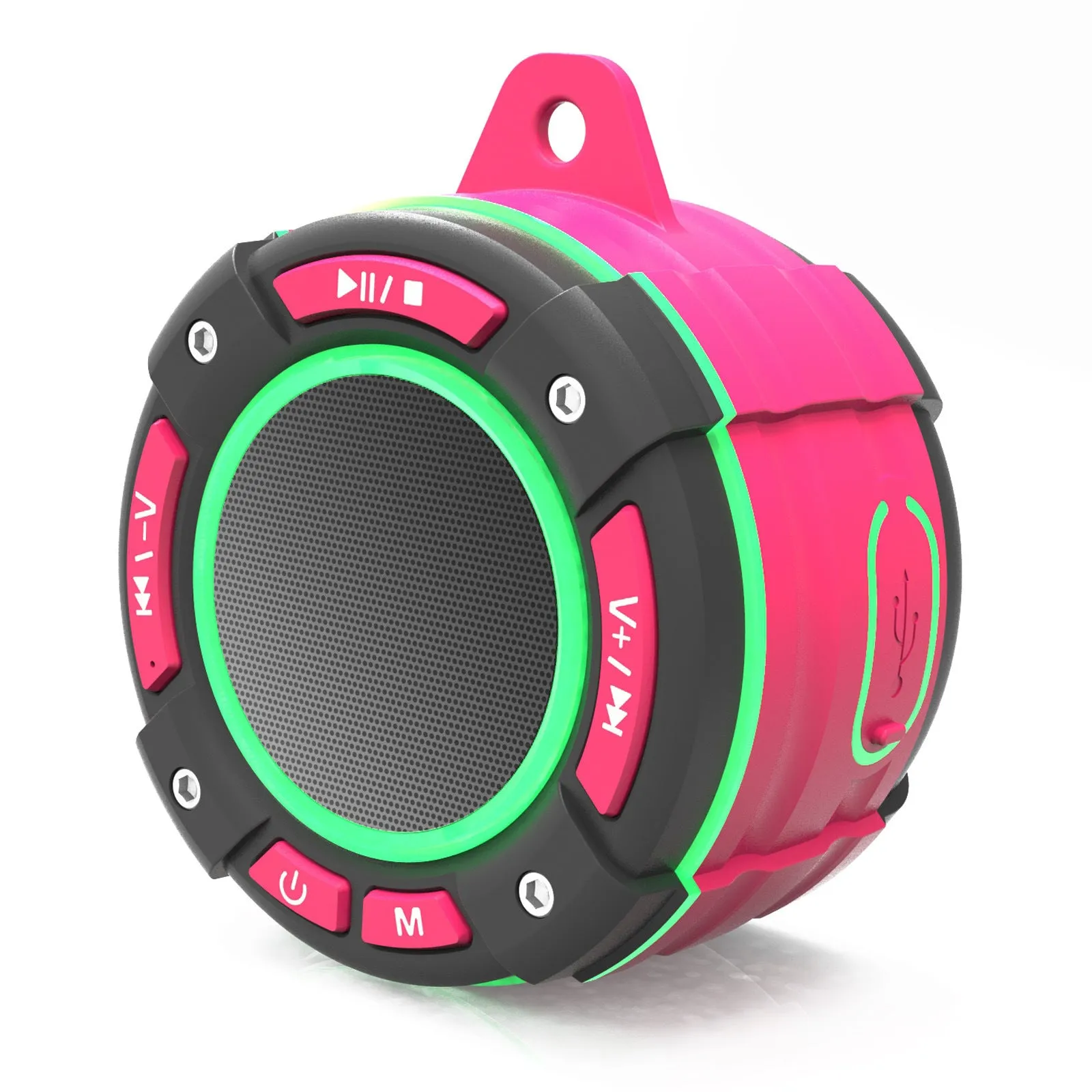 Sports portable Bluetooth speaker with seven-level waterproofing, USB charging, in black colour