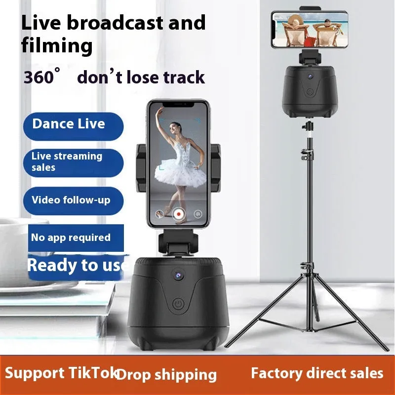 New Q8 dual-axis AI face recognition automatic smartphone tracking head stabilizer in ABS, featuring auto-tracking and dual-axis movement