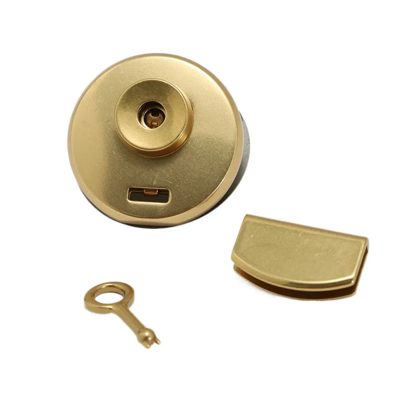 Pure copper round twist lock with brass construction, Big Round Lock style for luggage security
