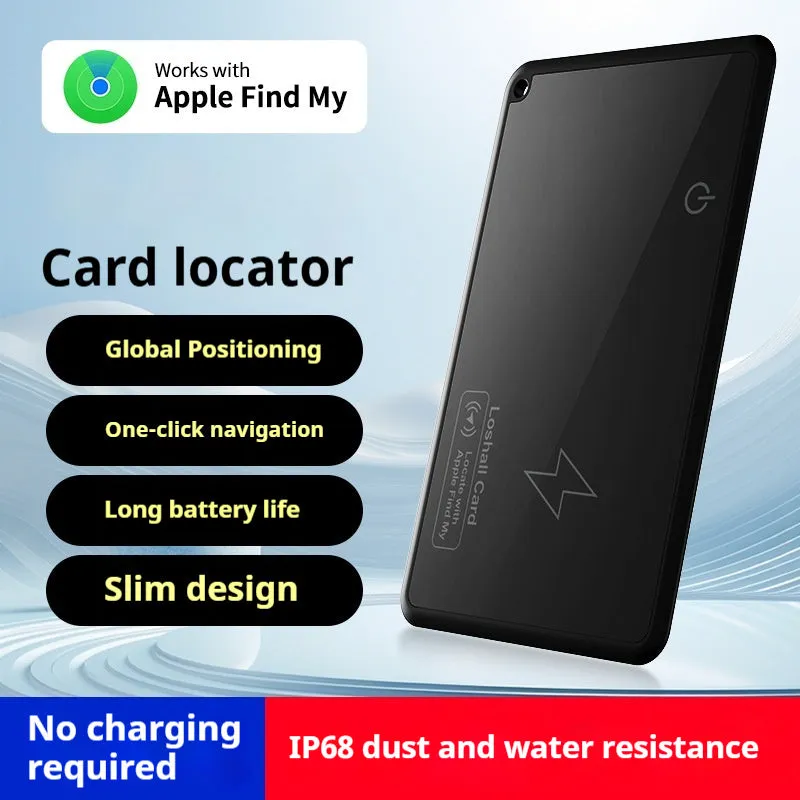 Locator smart wallet anti-loss alarm device in black with slim ABS casing