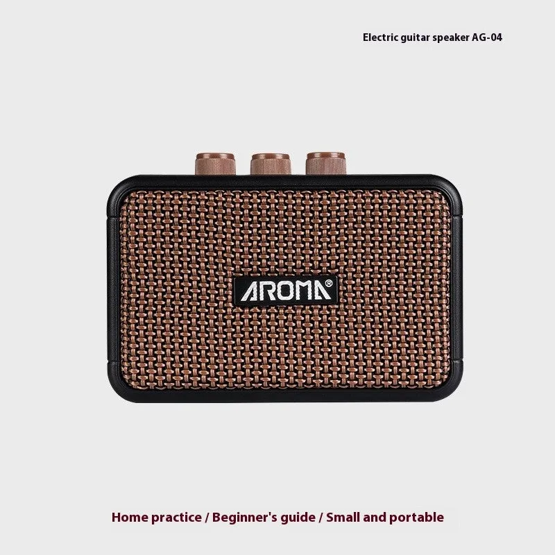 AG04 mini portable electric guitar loudspeaker box in plastic casing with data cable
