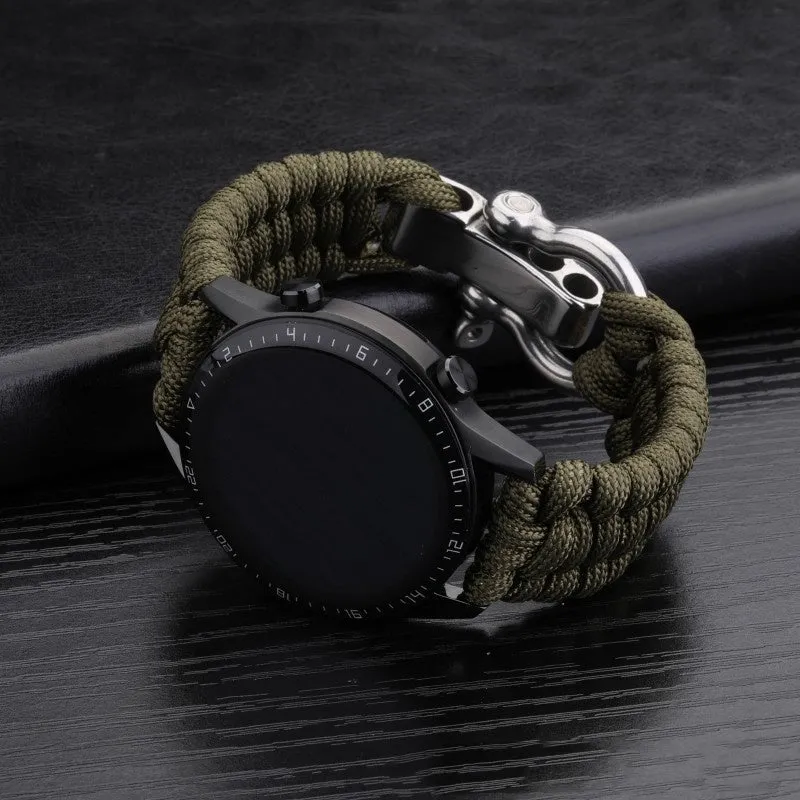 Nylon woven steel buckle strap for Apple Watch, black with connector, fits 38/40mm