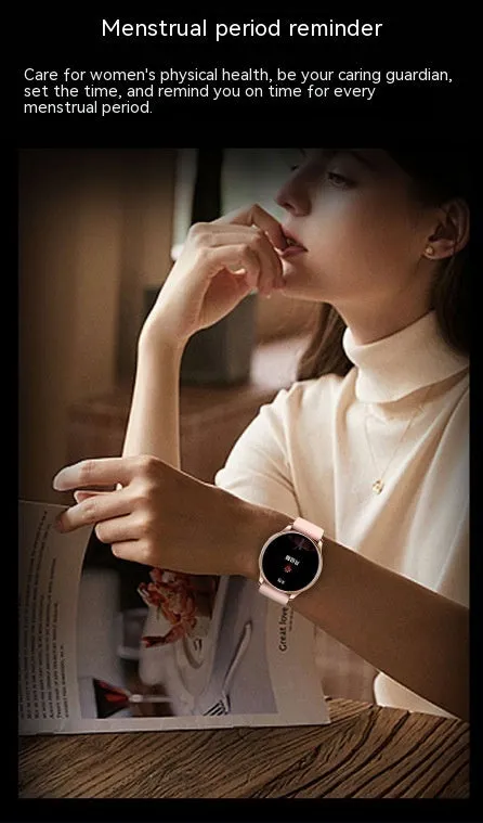 Smart watch with heart rate blood oxygen blood pressure body temperature monitoring TFT screen in black colour