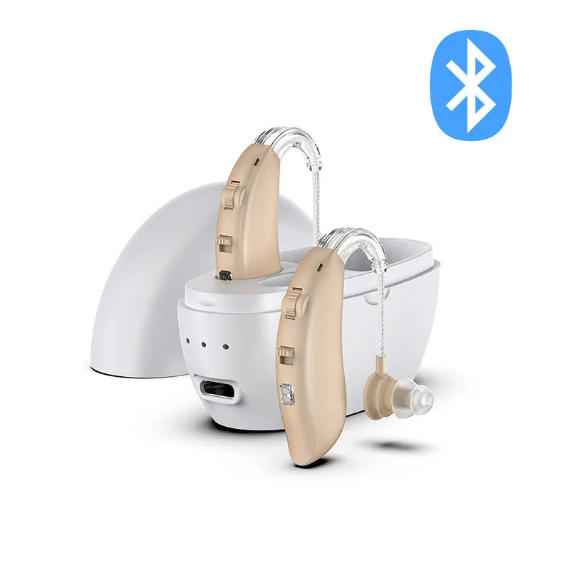 Digital hearing aid Type-C rechargeable in skin colour with Bluetooth – single unit on charger