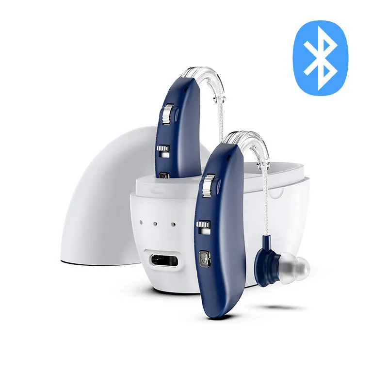 Digital hearing aid Type-C rechargeable in skin colour with Bluetooth – single unit on charger