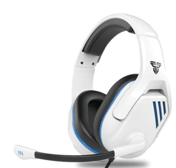 MH86 black and white esports gaming headset with microphone and USB cable