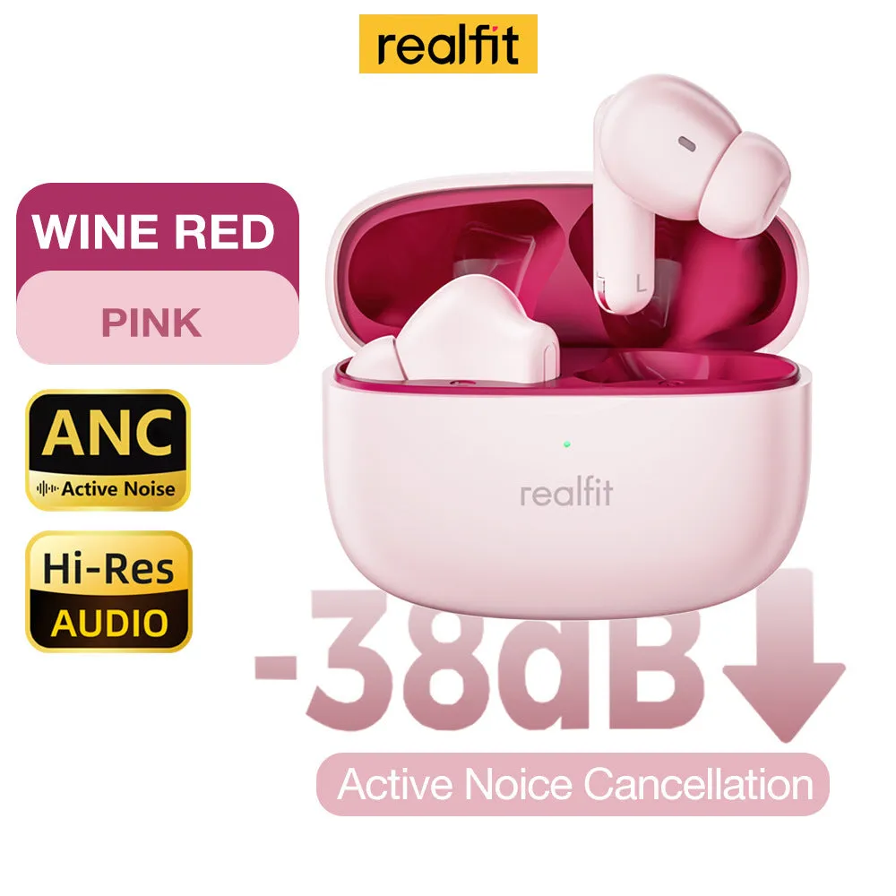 Active noise reduction true wireless Bluetooth earbuds in creamy-white with in-ear fit