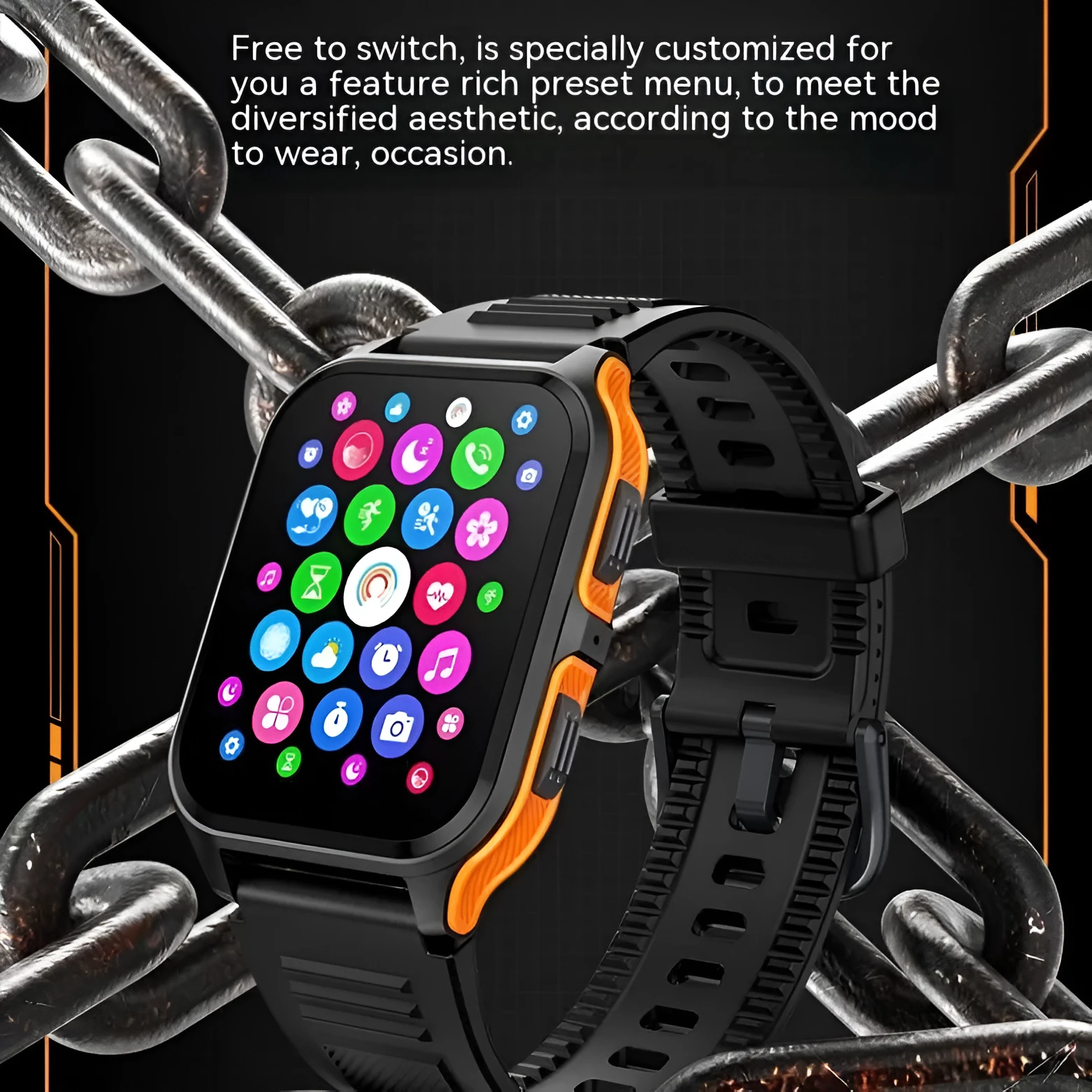 Smart bracelet with plastic body and TFT screen in black colour option on table