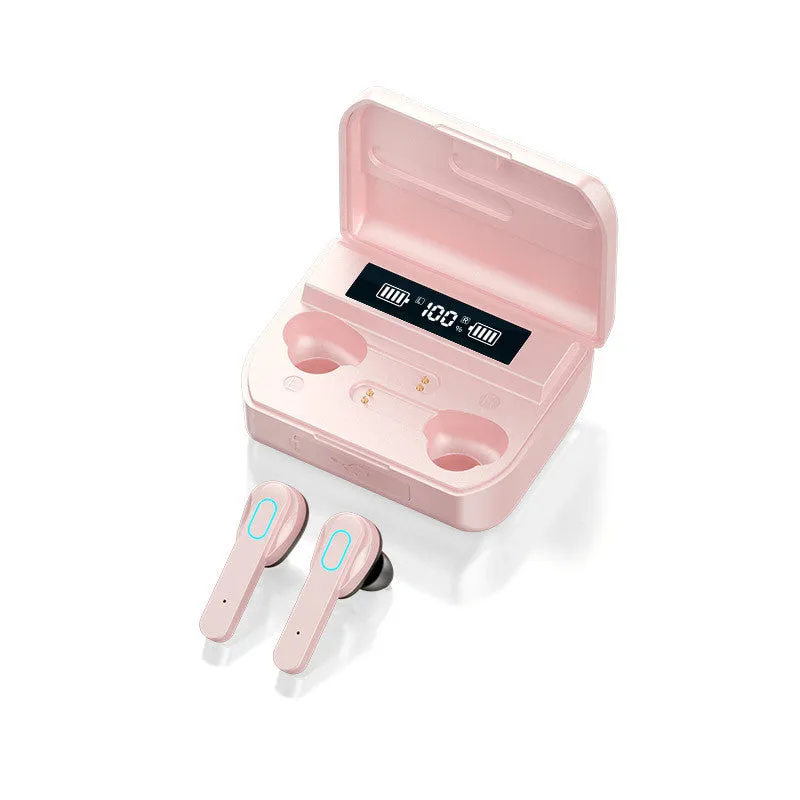 Wireless Bluetooth headset T33 in-ear style with four speakers in black colour