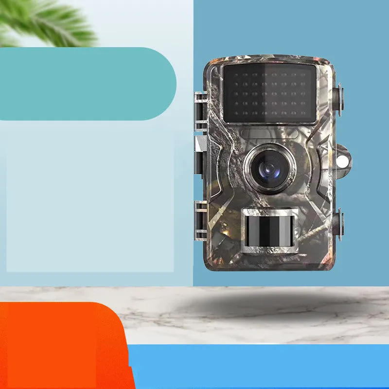 IP66 waterproof trail camera in camouflage with 2.4-inch screen for field monitoring and animal detection