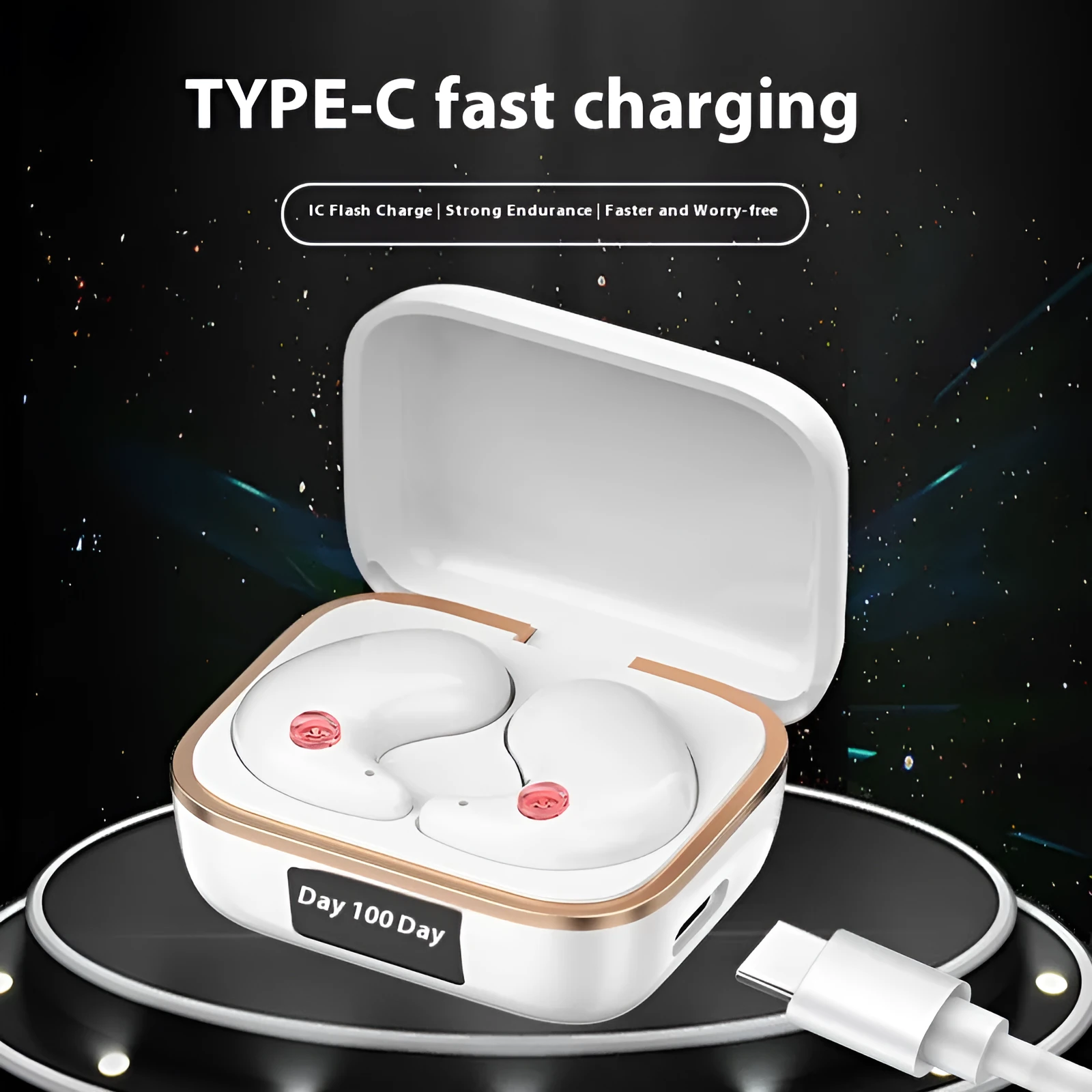 Mini J11 wireless Bluetooth headset in black in-ear sports style with charging bay