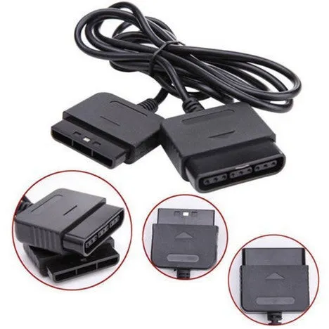 PS2 extension cable black plastic connecting lead for PlayStation 2 controller