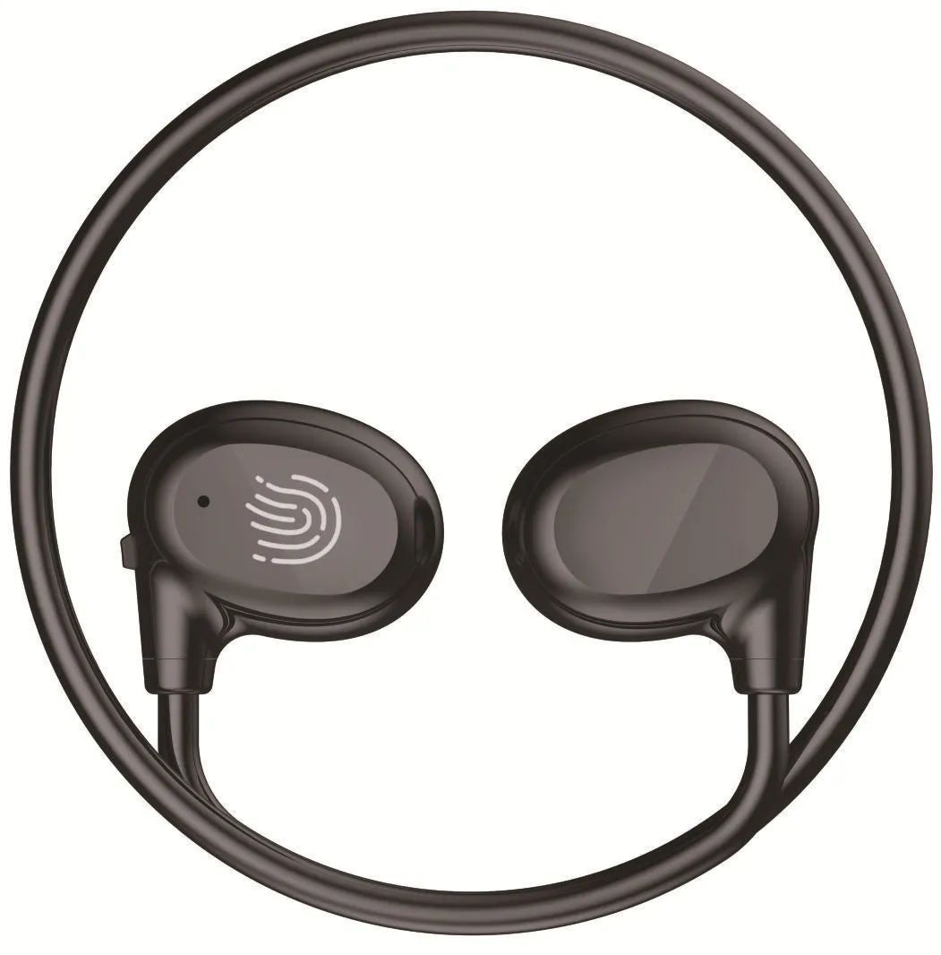 Ear hook OWS Bluetooth headset in black and white with Jerry chip, 15m range, ABS construction