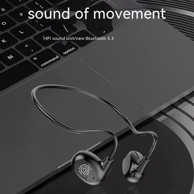 Ear hook OWS Bluetooth headset in black and white with Jerry chip, 15m range, ABS construction