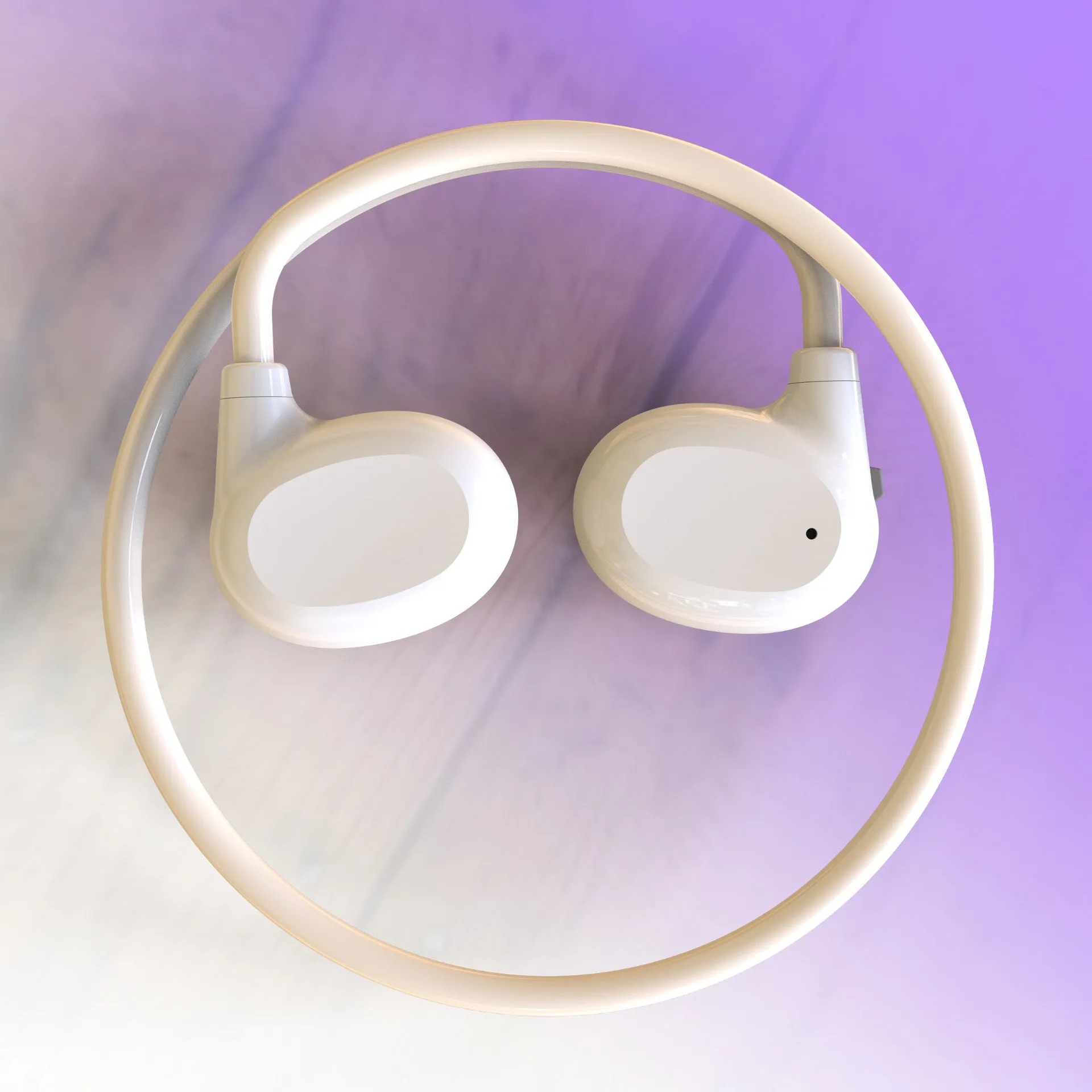 Ear hook OWS Bluetooth headset in black and white with Jerry chip, 15m range, ABS construction