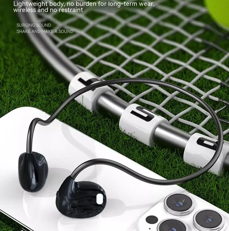 Ear hook OWS Bluetooth headset in black and white with Jerry chip, 15m range, ABS construction