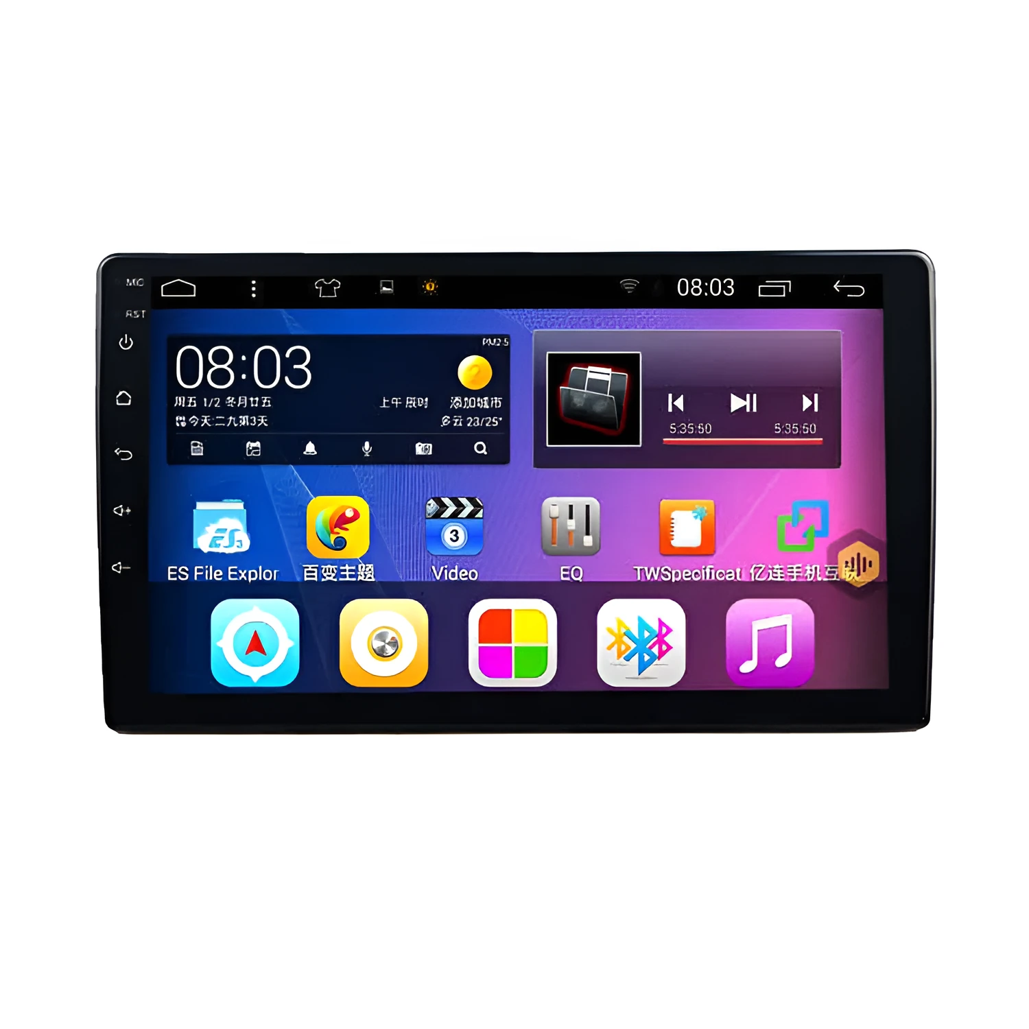 Black GM car Android navigator with rotating 9/10.1 inch TFT LCD screen for GPS navigation