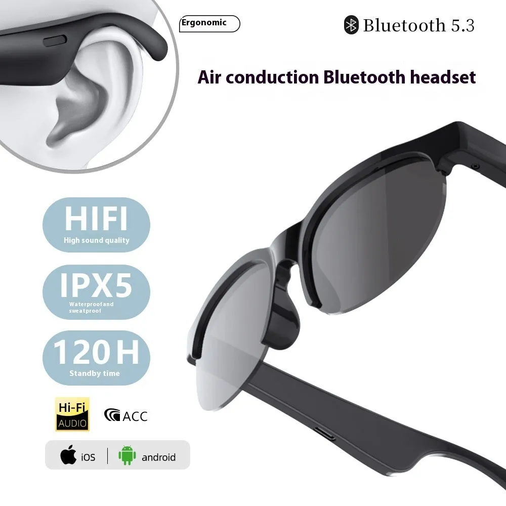 Black smart glasses with UV and blue light protection in PC ABS frame, model XG88PRO version