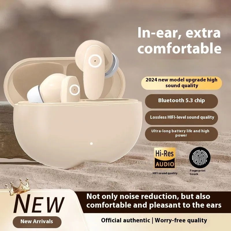 Wireless Bluetooth headset with noise reduction, in-ear sports style, black colour