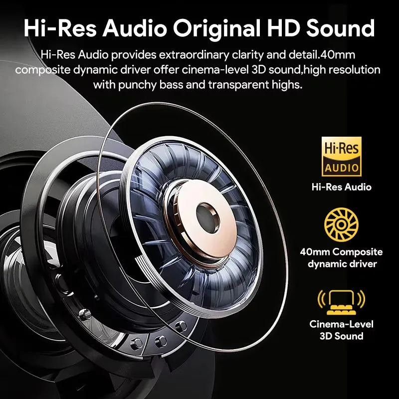 H3 Bluetooth headset with ANC active noise reduction in midnight black, true wireless design, head-mounted sports style