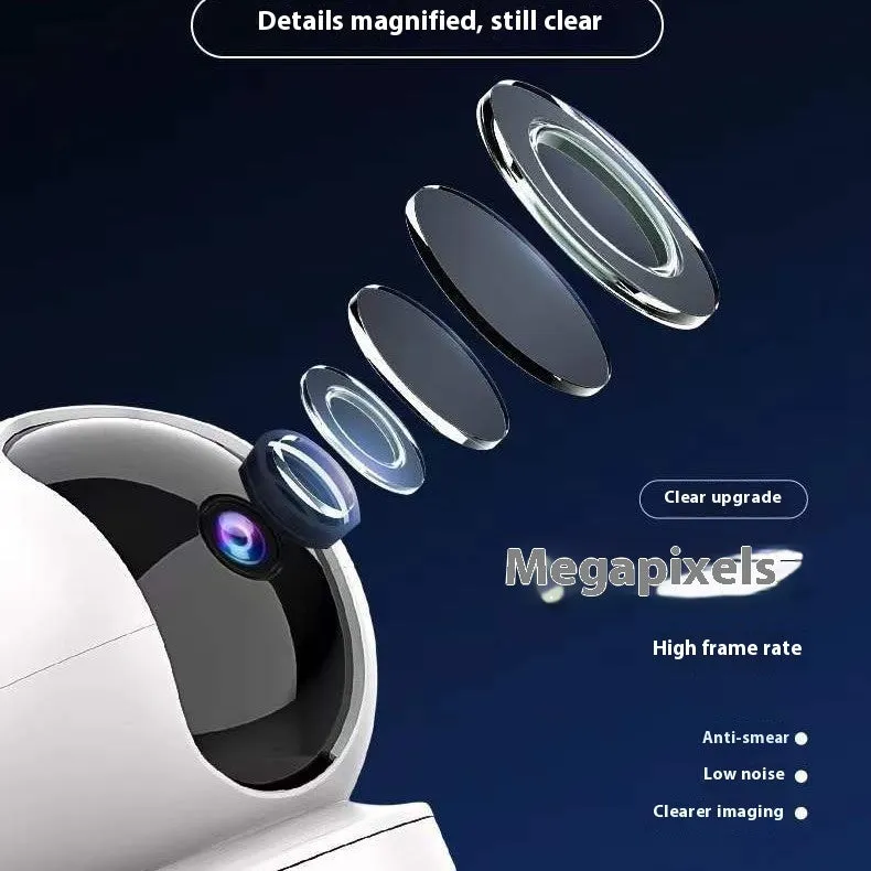 1080P 5G dual band wireless security camera with night vision and built-in microphone in black