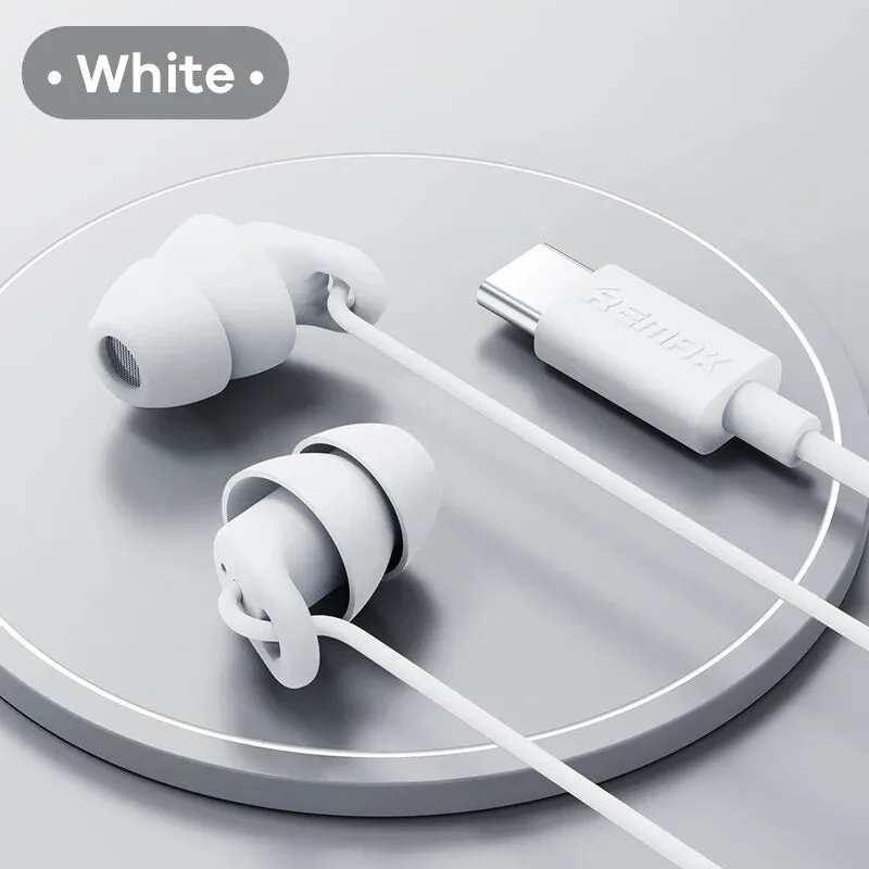 Remax Soft Sleep Earphones in black with silicone earbuds and 1.2m cable