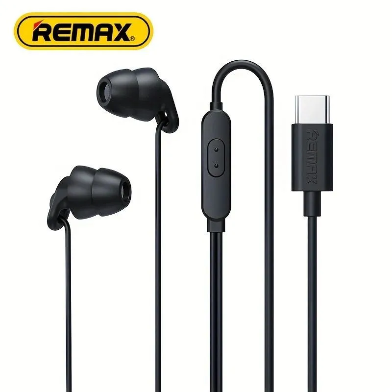 Remax Soft Sleep Earphones in black with silicone earbuds and 1.2m cable