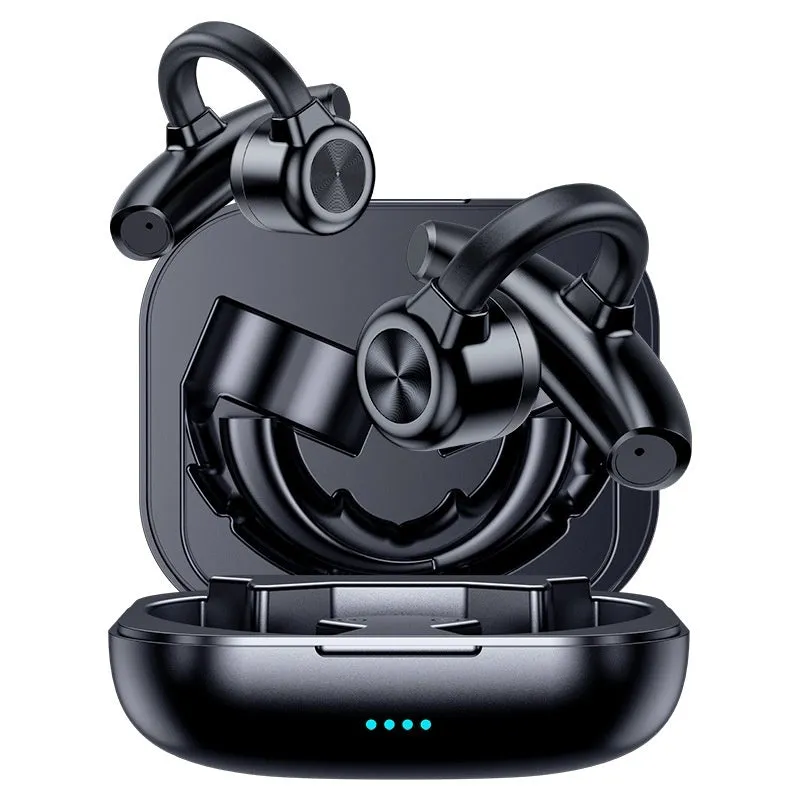 GW1 bone conduction clip-on wireless Bluetooth headset Classic Black plastic with breathing light and clip-on ear design