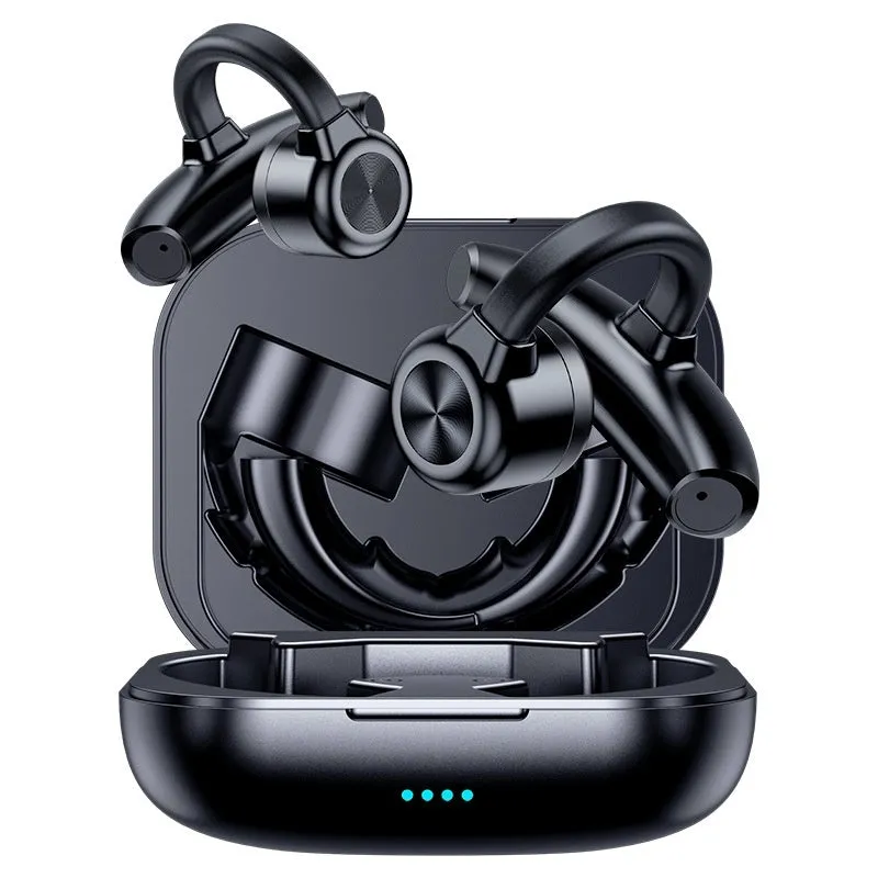 GW1 bone conduction clip-on wireless Bluetooth headset Classic Black plastic with breathing light and clip-on ear design