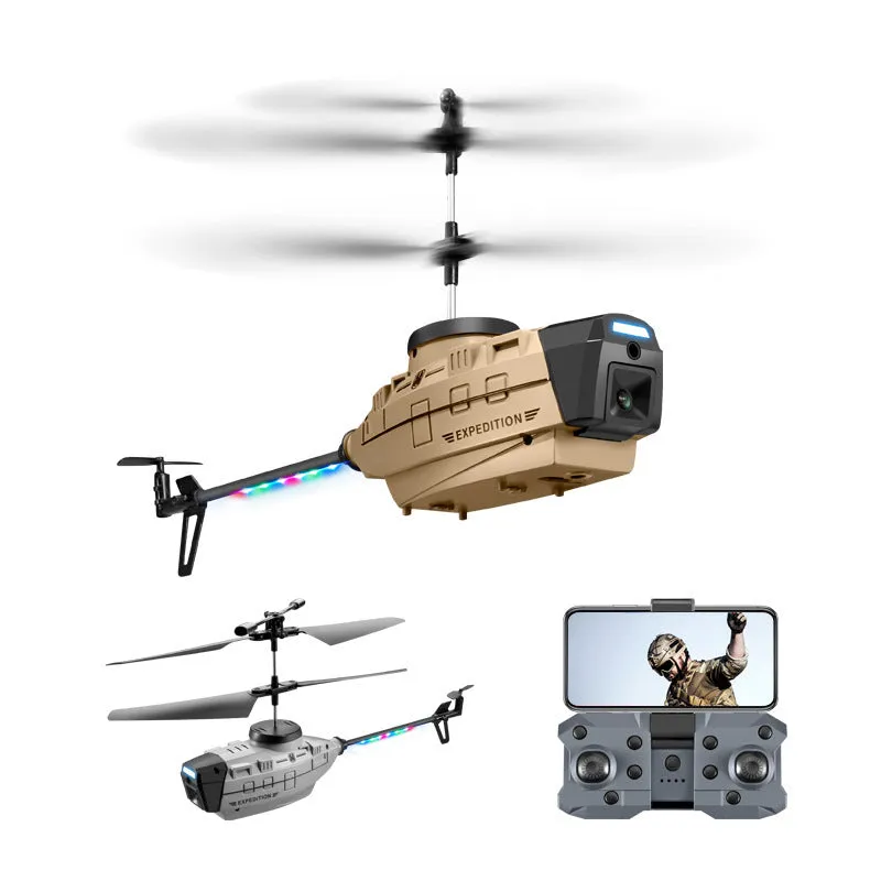 Heifeng gray reconnaissance UAV helicopter with obstacle avoidance sensors and remote control